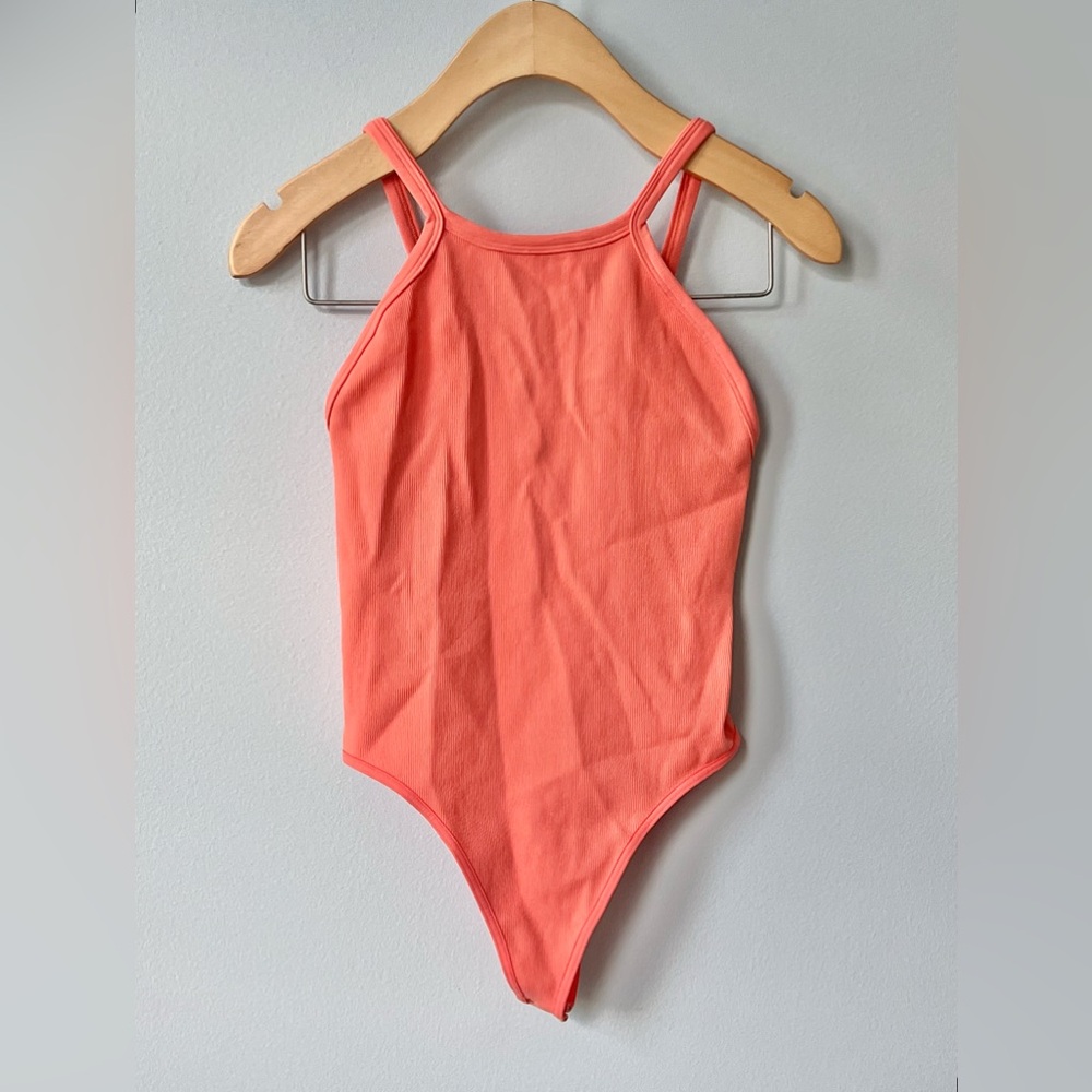 Free People High Neck Bodysuit Size M/L Color: Coral
